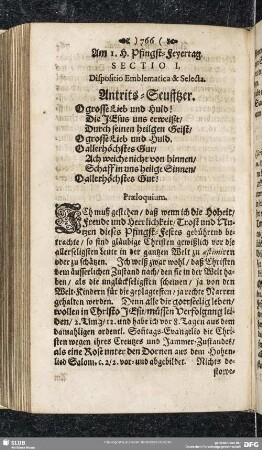 Am 1. H. Pfingst-Feyertag
