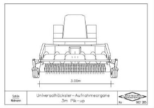 Universalhäcksler-Aufnahmeorgane 3m Pick-up
