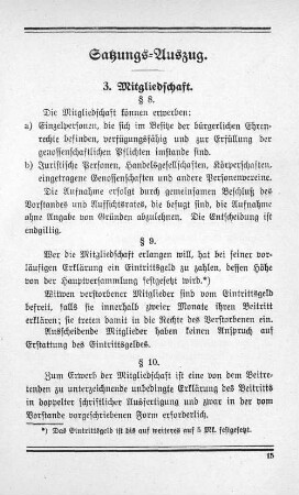 Satzungs-Auszug.