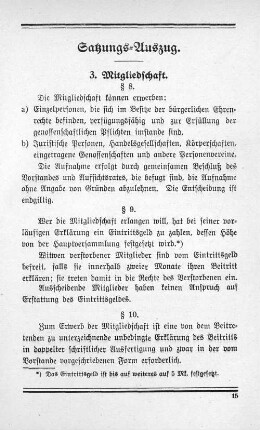 Satzungs-Auszug.