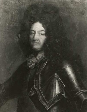Bildnis Ludwig XIV., König von Frankreich : Bildnis Ludwig XIV., König von Frankreich. Gemälde (wohl Kopie vor 1743; H. Rigaud). Moritzburg: Jagdschloss