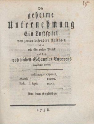 Die geheime Unternehmung