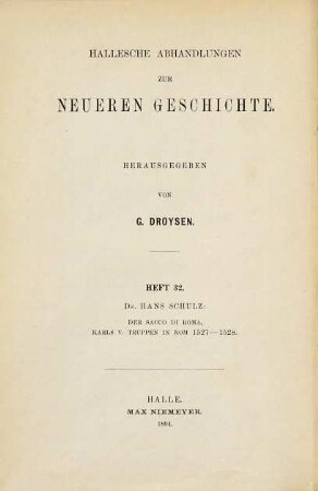 Der Sacco di Roma : Karls V. Truppen in Rom ; 1527 - 1528