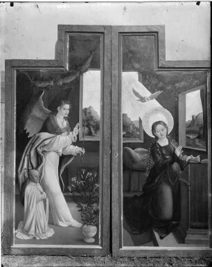 Lautenbach Katholische Wallfahrtskirche Maria Krönung Linker Seitenaltar Außenflügel Verkündigung (um 1523)