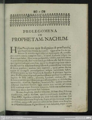 Prolegomena In Prophetam, Nachum