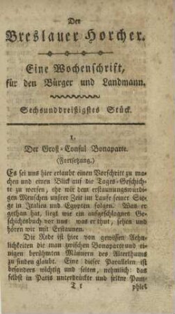 Breslauer Horcher, Sechsunddreißigstes Stück