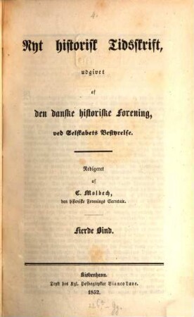 Nyt historisk tidsskrift. 4. 1852