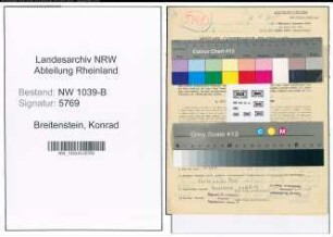Entnazifizierung Konrad Breitenstein , geb. 20.10.1903 (Pfarrer)