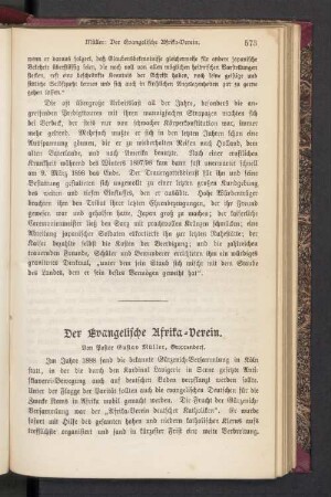Der Evangelische Afrika-Verein