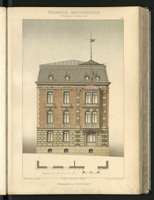 Wohnhaus in Stuttgart. Lambert u. Stahl, Architekten