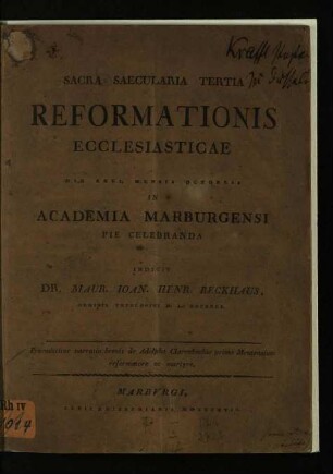 Sacra Saecularia Tertia Reformationis Ecclesiasticae