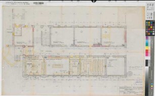 Recklinghausen (Recklinghausen) Staatliches Aufbaugymnasium Umbau des Altbaus Grundriß Erdgeschoß 1961 1 : 50 59,5 x 94,5 Pause Staatshochbauamt Recklinghausen Regierung Münster Nr. 34121