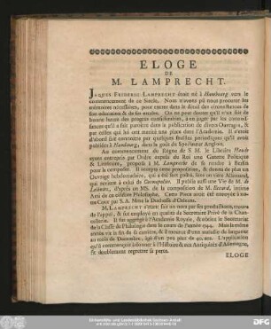 Eloge De M. Lamprecht.