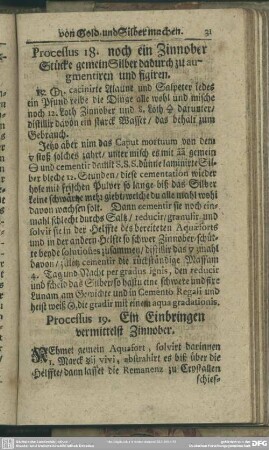 Processus 19. Ein Einbringen vermittelst Zinnober