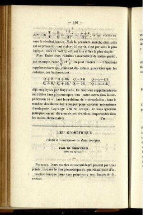 Lieu géométrique.