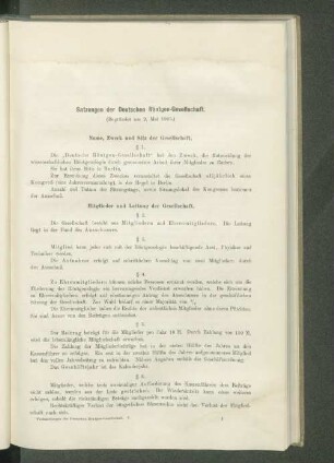Satzungen der Deutschen Röntgen-Gesellschaft.