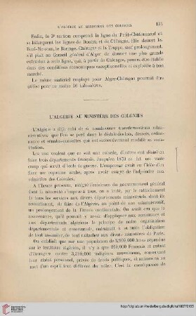 5.1887 = Année 6: L' Algérie au ministère des colonies