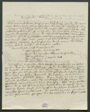 Justus von Liebig (1803-1873), Nachlass: Briefe von Rudolf Wagner an Justus von Liebig - BSB Liebigiana II.B. Wagner, Rudolf