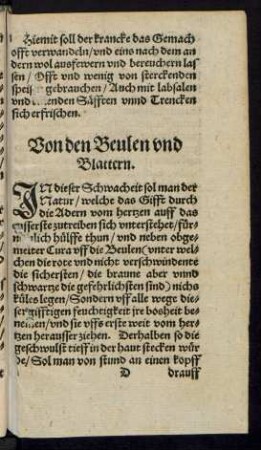 Von den Beulen und Blattern.