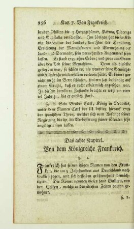 Das achte Kapitel. Von dem Königreiche Frankreich
