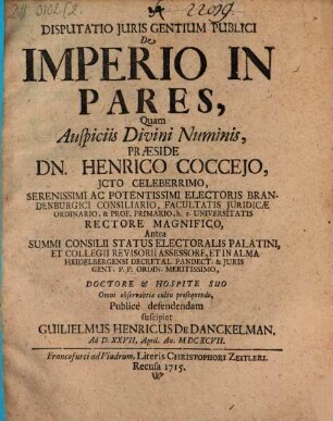 Disp. iur. gent. publ. de imperio in pares