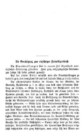 Die Berechtigung zum einjährigen Freiwilligendienst