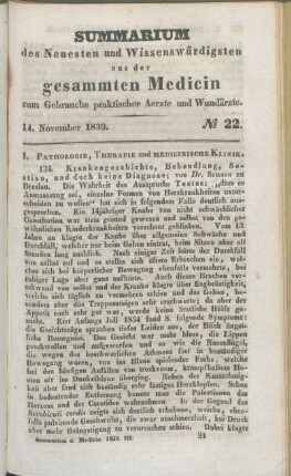 14. November 1839. No. 22.