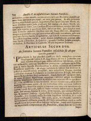 144-161, Articulus Secundus