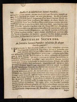 144-161, Articulus Secundus