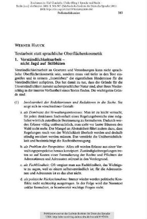 Textarbeit statt sprachliche Oberflächenkosmetik