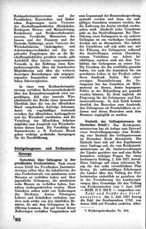 Gutachten über Gefangene in den preußischen Strafanstalten [Strafgefangenen- und Entlassenenfürsorge]