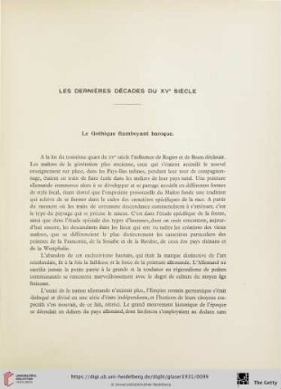 Les dernières décades du XVe siècle