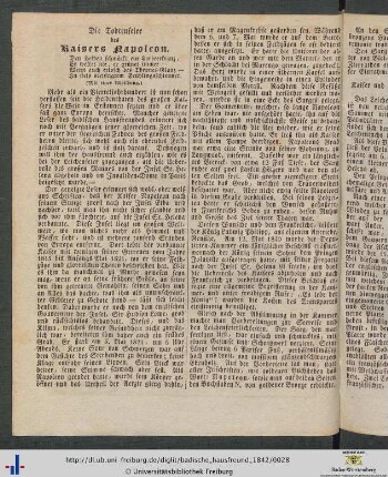 Die Todtenfeier des Kaisers Napoleon.