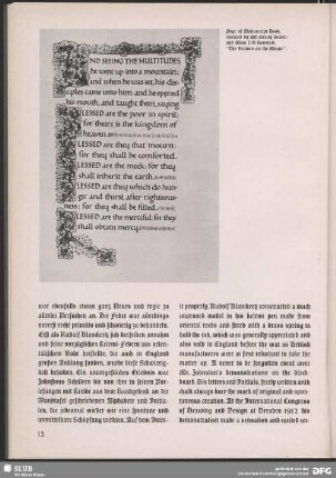 Seitengestaltung aus dem Manuskript-Buch zu „The Sermon on the Mount"