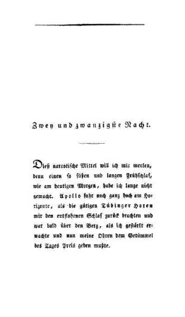 Zwey und zwanzigste Nacht
