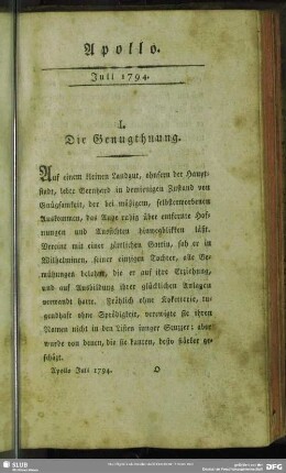 I. Die Genugthuung