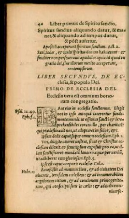 Liber Secundus, De Ecclesia, & populo Dei.