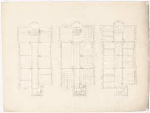 Neues Klassengebäude des Victoria-Instituts, Falkenberg/Mark: Grundriss Keller, EG, 1. OG