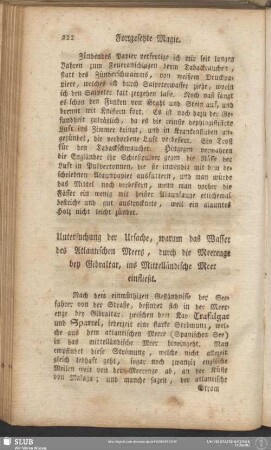 Untersuchung der Ursache, warum das Wasser des Atlantischen Meers, durch die Meerenge bey Gibraltar, ins Mittelländische Meer einfließt
