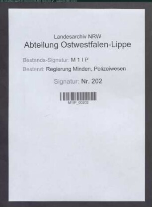 Beschwerden gegen den Polizeileutnant Rose, Minden