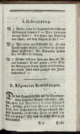 I. Uebersetzung. - III. Besondre erläuternde Anmerkungen.