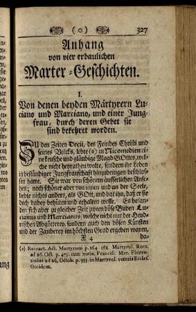 Anhang von vier erbaulichen Marter-Geschichten