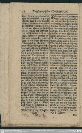 Der XXI. Articul. Von Anruffung der Heiligen