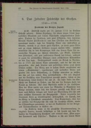 6. Das Zeitalter Friedrichs des Großen. 1740-1786
