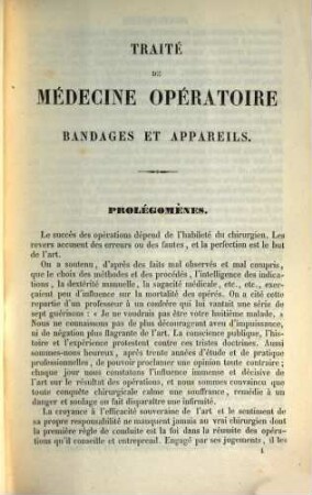 Traité de médicine opératoire : bandages et appareils ; ouvrage accompagné de figures intercalées dans le texte, 1,1