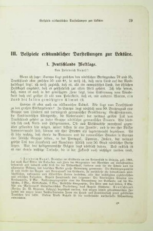 III. Beispiele erdkundlicher Darstellungen zur Lektüre
