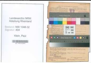 Entnazifizierung Paul Klein , geb. 29.06.1891 (Beamter)