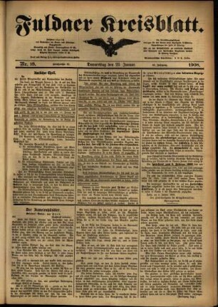 Ausgabe vom Donnerstag, den 23. Januar 1908.