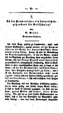 Ist die Formenlehre ein Unterrichtsgegenstand für Volksschulen?