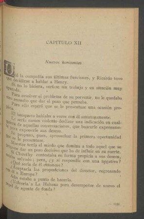 Capítulo XII - Nuevos horizontes